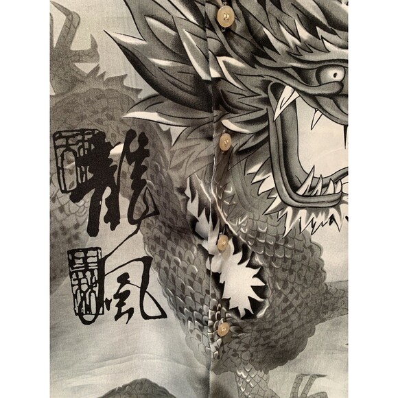 Ringo Sport No Contest Microfiber M Gray Graphic Asian Dragon Camp Y2K Retro - Picture 12 of 16